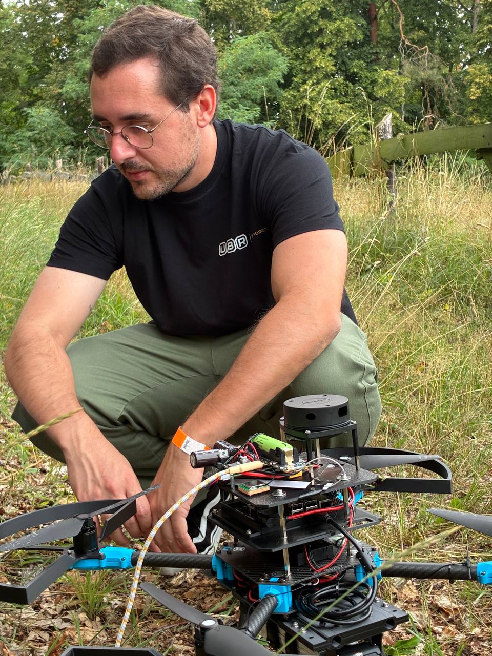 Francisco working on our UAV in Brandenburg